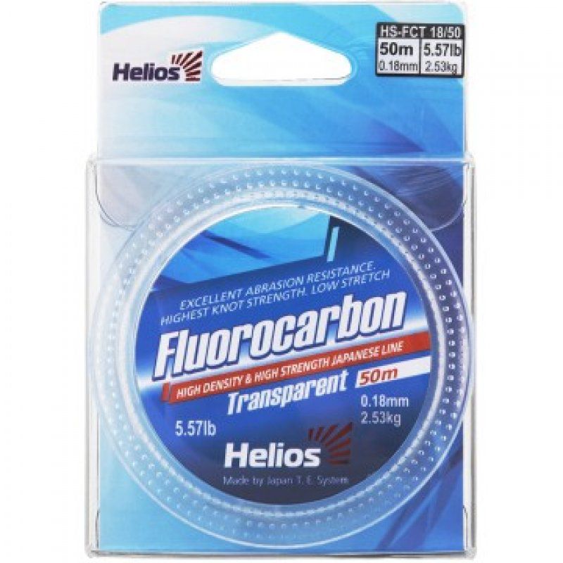 Леска FLUOROCARBON Transparent 0,18mm/50 (HS-FCT 18/50) Helios