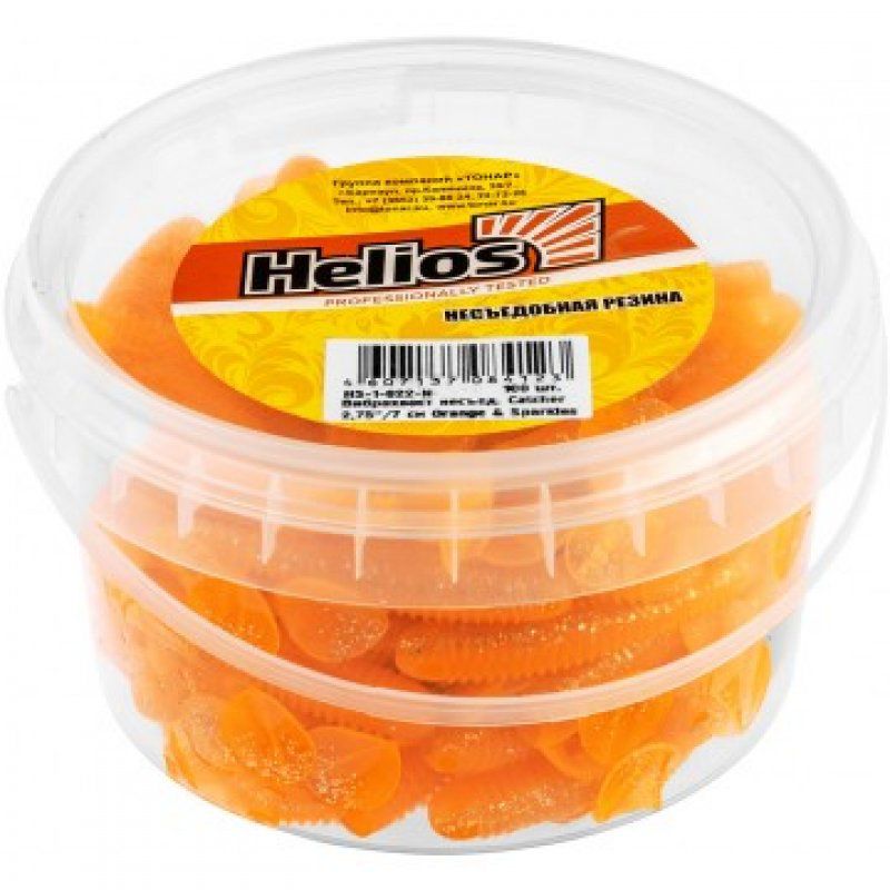 Виброхвост несъедоб. Catcher 2,75"/7 см Orange & Sparkles 100шт. (HS-1-022-N) Helios