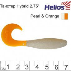 Твистер несъедоб. Hybrid 2,75"/7,0 см Pearl & Orange 100шт. (HS-13-019-N) Helios