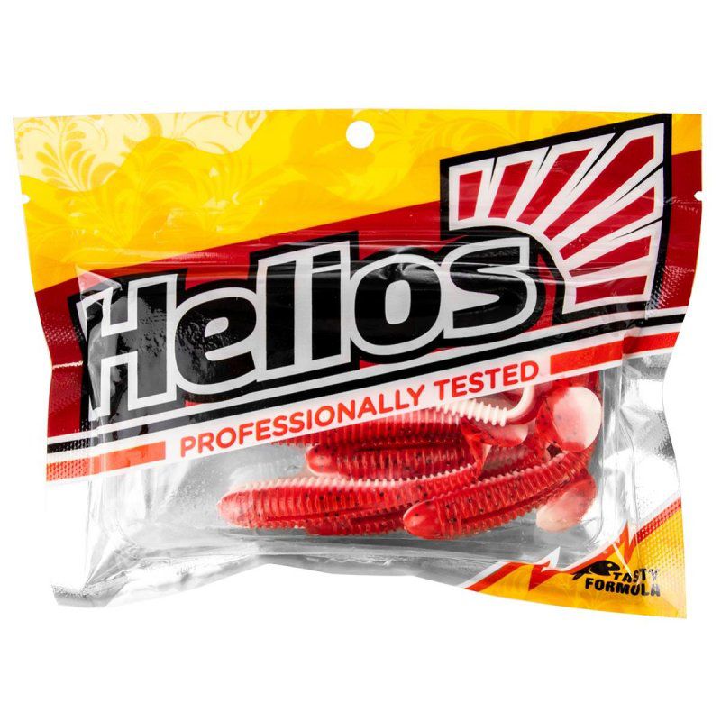 Виброхвост Catcher 3,55"/9 см Red & White 5шт. (HS-2-003) Helios
