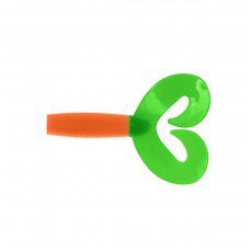 Твистер Credo Double Tail 2,95"/7,5 см Orange & Green 7шт. (HS-12-025) Helios