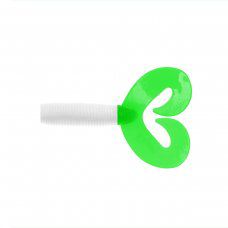 Твистер несъедоб. Credo Double Tail 1,96"/5 см White & Green 100шт. (HS-27-016-N) Helios