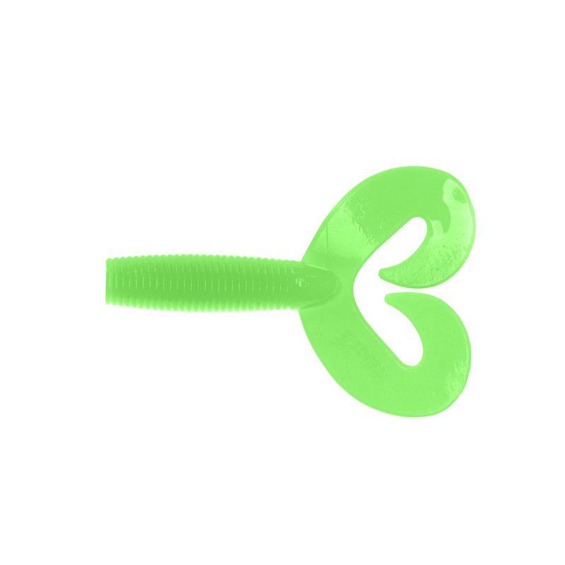 Твистер несъедоб. Credo Double Tail 3,54"/9 см Electric green 100шт. (HS-28-007-N) Helios