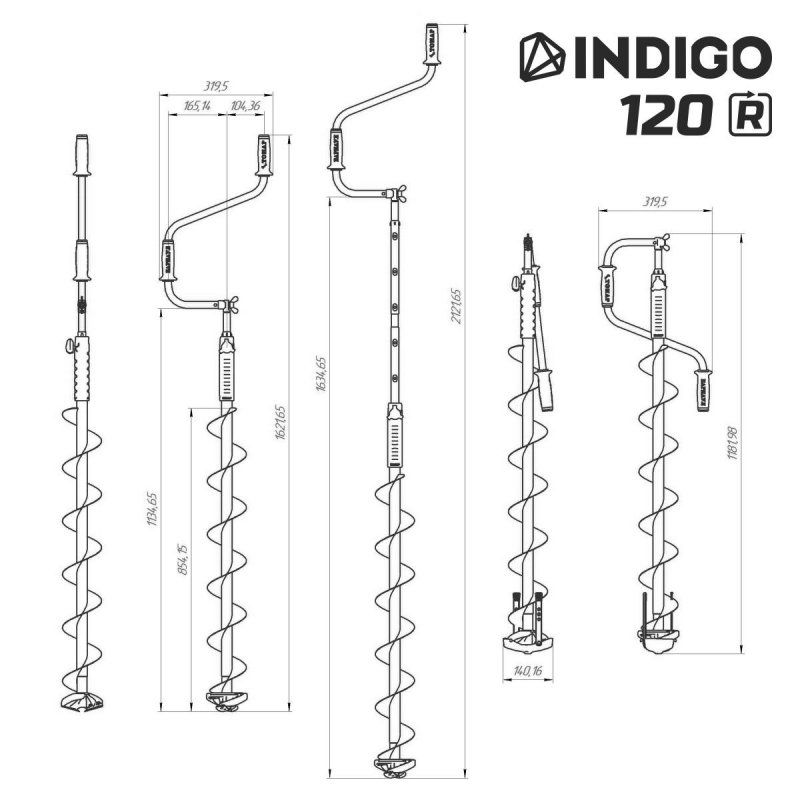 Ледобур INDIGO 120R-1600 правое вращение (LI-120R) Тонар (0)