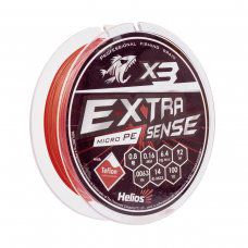 Шнур Extrasense X3 PE Red 92m 0.8/14LB 0.16mm (HS-ES-X3-0.8/14LB) Helios