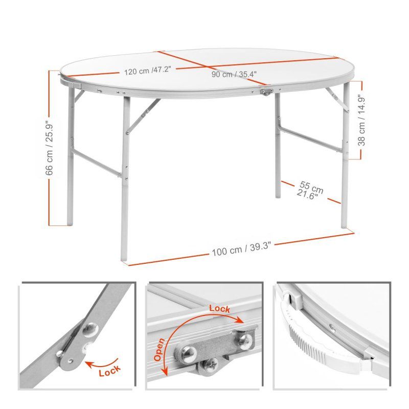 Folding oval table (alu) (N-FTO-21407A) / Стол складной овальный алюминий (N-FTO-21407A) NISUS (0)