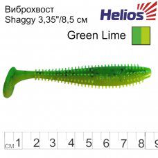 Виброхвост несъедоб. Shaggy 3,35"/8,5 см Pepper Lime 30шт. (HS-16-009-N-30) Helios
