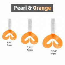 Твистер несъедоб. Credo Double Tail 2,95"/7,5 см Pearl & Orange 20шт. (HS-12-019-N-20) Helios