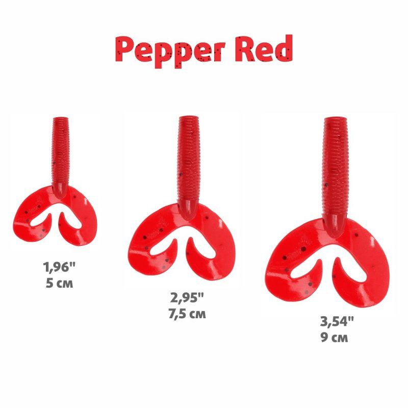 Твистер несъедоб. Credo Double Tail 3,54"/9 см Pepper Red 15шт. (HS-28-030-N-15) Helios