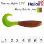 Твистер несъедоб. Hybrid 2,75"/7,0 см Rusty Gold & Lime 30шт. (HS-13-017-N-30) Helios