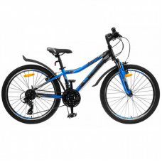 Велосипед 24 Stels Navigator 410 V010  12" чёрный/синий, 21ск. 2020