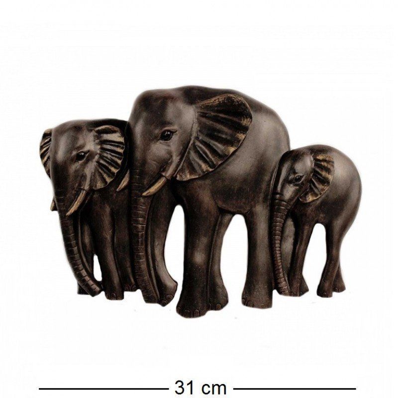 Декоративное панно "Три слона" полистоун, 31*4*22см, KEN78050