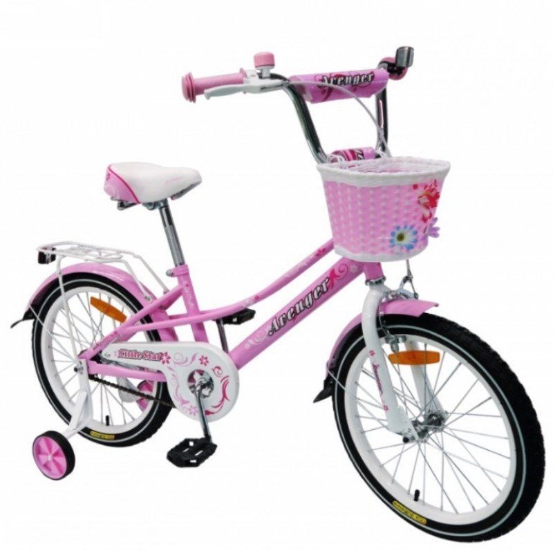 Велосипед 14  AVENGER LITTLE STAR, розовый/белый