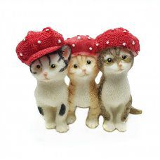 Фигурка "Кошки в кепках", 10.5*6.5*8.5см, KEN78722
