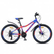 Велосипед 24 Stels Navigator 410MD "12 V010  21ск. синий/неон красный