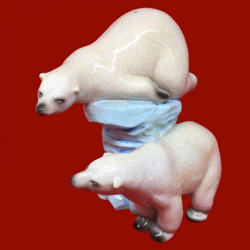 Фигурка "Белые медведи", полистоун ,12*9*12см, 046008
