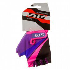 Перчатки STG  Х87909-C  летние  с защитной прокладкой,застежка на липучке фиолетовые/чёрные/розовые