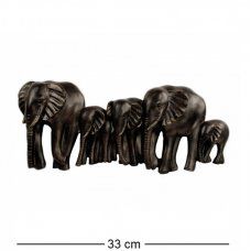 Декоративное панно "Пять слонов", полистоун, 33*3*14см, KEN78049