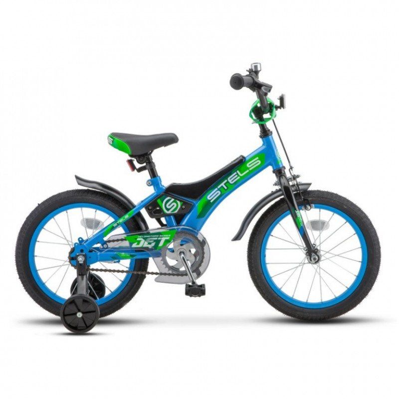Велосипед 14  Stels Jet  (8.5" голубой/зелёный)