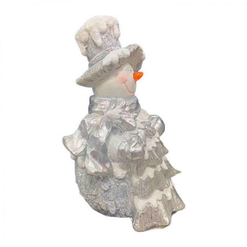 Фигурка "Снеговик с елкой", полистоун, 27*28*50см, НФ005