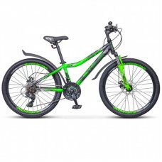 Велосипед 24 Stels Navigator 410MD "12 V010  21ск. чёрный/зелёный 2020