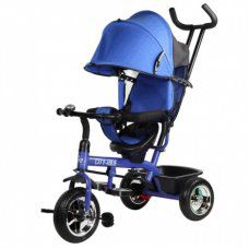 Детский 3-х колёсный велосипед CR-B3-01DBL City-Ride , колёса надувные 10/8, сиденье не поворот, бампер, багажник, синий