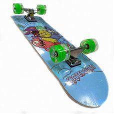 Скейтборд  деревянный JC-3108 "Мультики-зубастики" , колёса полиуретан
