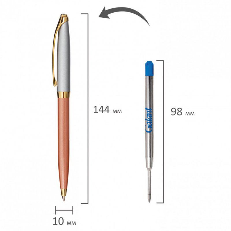 Ручка подарочная шариковая Galant DECORO ROSE корпус хром/розовый синяя 143505 (1)