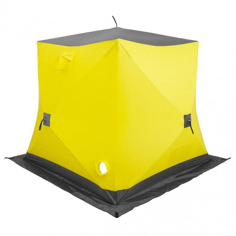 Палатка зимняя Helios HS-WSCI-175YG утепл. Куб 1,75х1,75 желтый/серый 352174