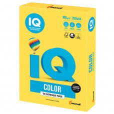 Бумага цветная для принтера IQ Color А4, 160 г/м2, 250 листов, канареечно-желтая, CY39