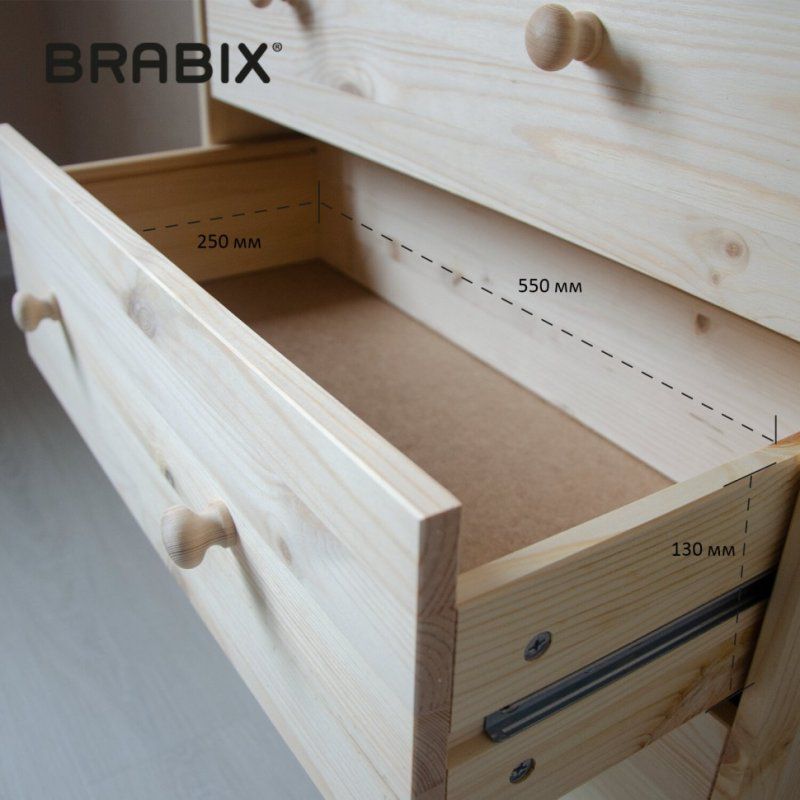 Комод деревянный сосна BRABIX Scandi Wood SC-001 РАСТ 620х300х700 мм 3 ящ 641890 (1)