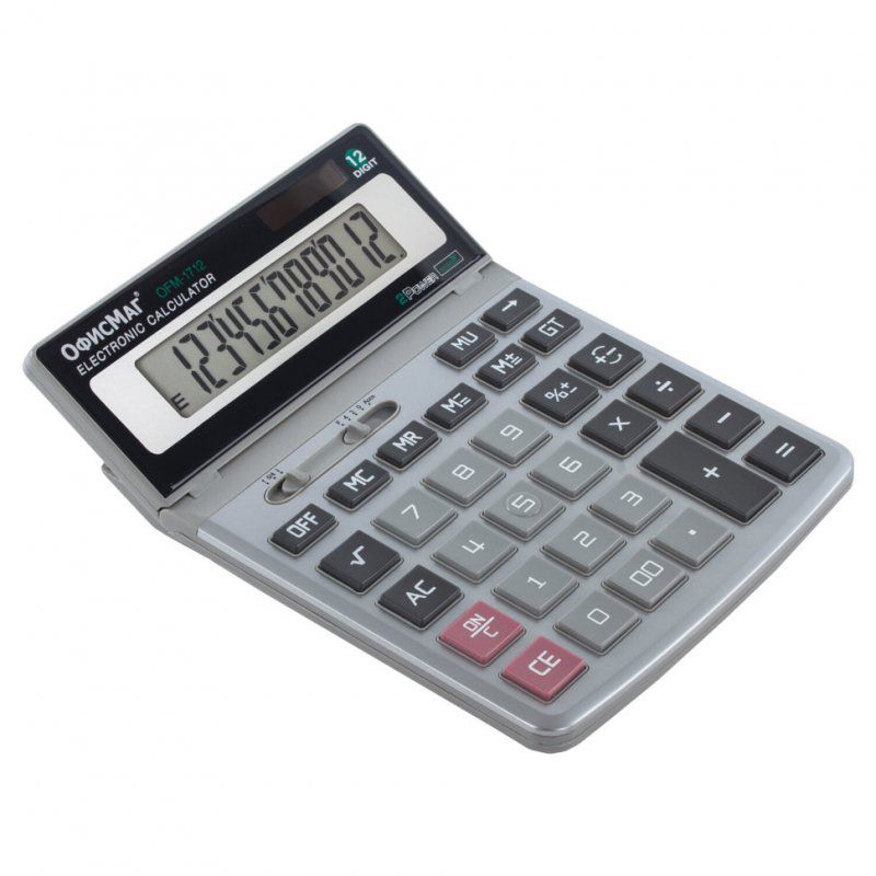 Калькулятор настольный металлический Офисмаг OFM-1712 12 разрядов 250225