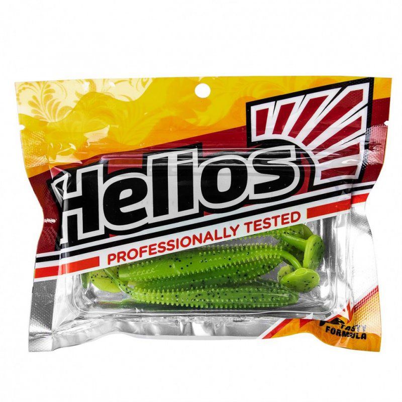 Виброхвост Helios Shaggy 5,12"/13 см, цвет Pepper Lime 5 шт HS-18-009