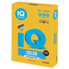 Бумага цветная для принтера IQ Color А4, 160 г/м2, 250 листов, солнечно-желтая, SY40