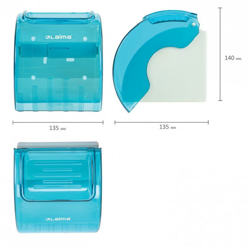 Диспенсер для бытовой туалетной бумаги LAIMA тонированный голубой 605043 (1)