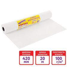 Бумага для рисования рулон 100 г/м2, 420 мм х 20 м 112173