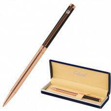Ручка подарочная шариковая Galant ASTRON корпус черный с золотом синяя 143525 (1)