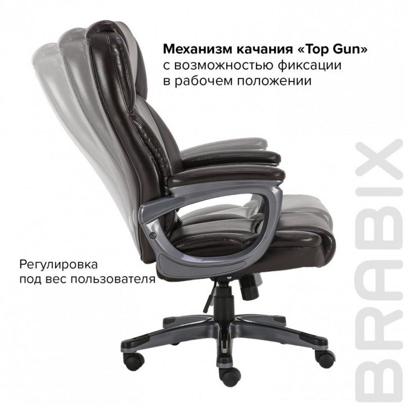 Кресло офисное BRABIX PREMIUM Favorite EX-577 рециклир кожа коричневое 531936 (1)