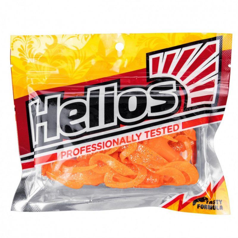 Твистер Helios Credo Four Tail 2,35"/6,0 см, цвет Orange & Sparkles 10 шт HS-20-022