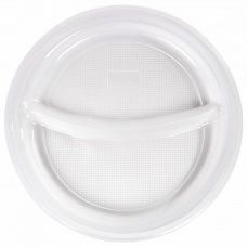 Одноразовые тарелки 2-х секц к-т 100 шт 220 мм белые хол/горячее LAIMA СТАНДАРТ 608768 (1)