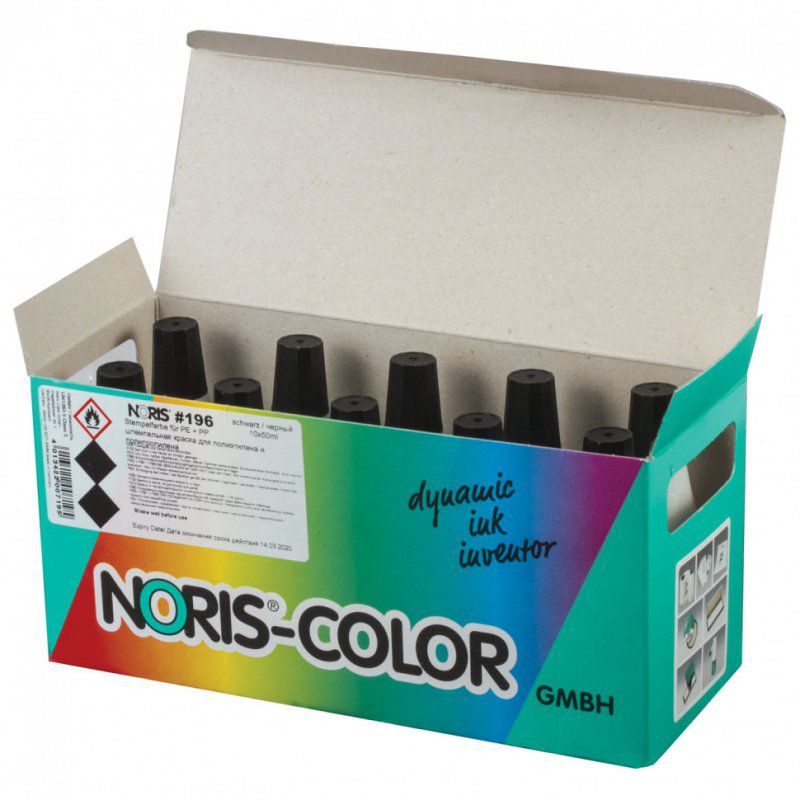 Краска штемпельная Noris черная 50 мл (специальная для полиэтилена и полипропилена) 223621 (1)