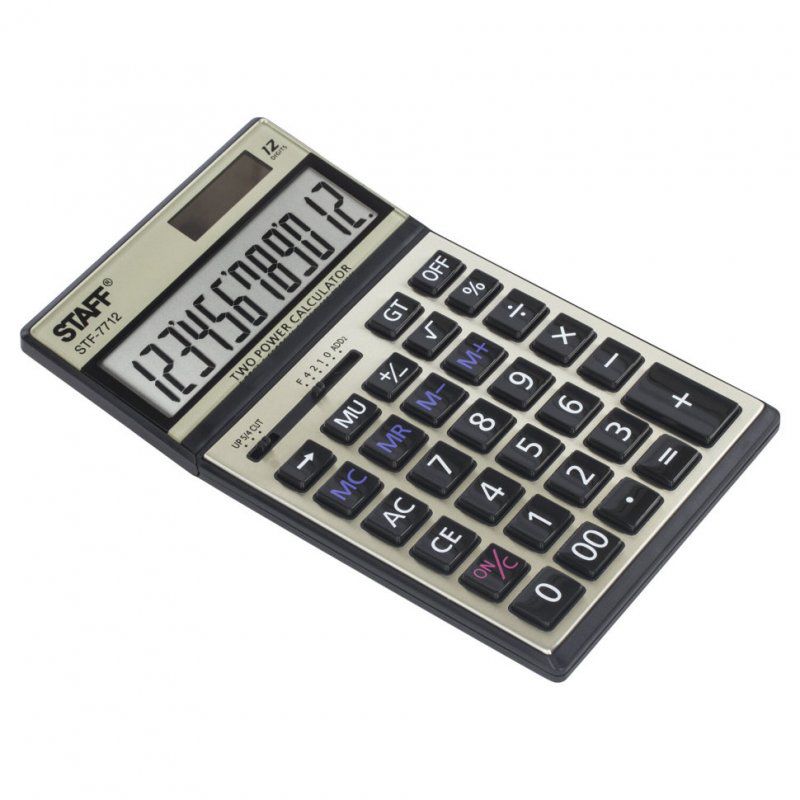 Калькулятор настольный металлический Staff STF-7712-Gold 12 разрядов 250306