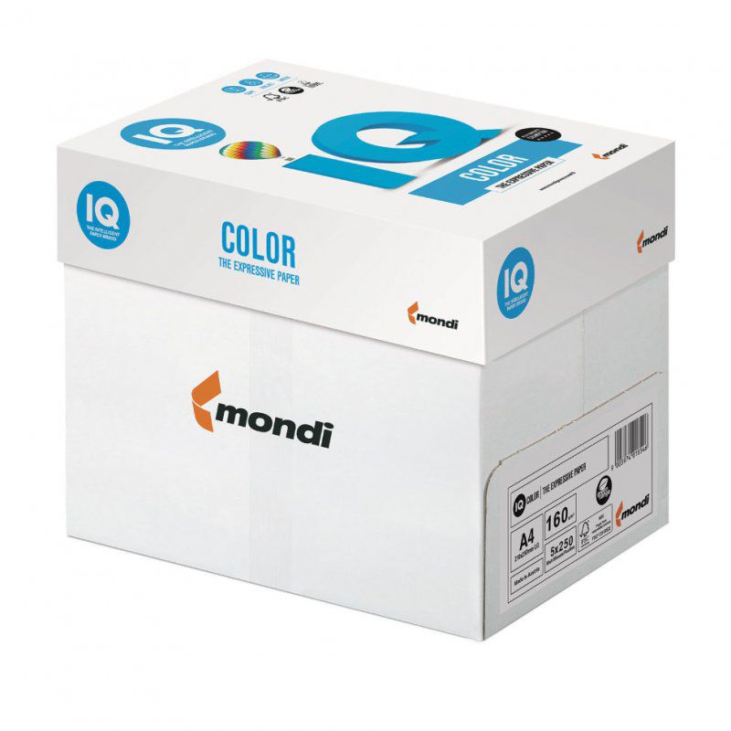 Бумага цветная для принтера IQ Color А4, 160 г/м2, 250 листов, черная, В100, B100