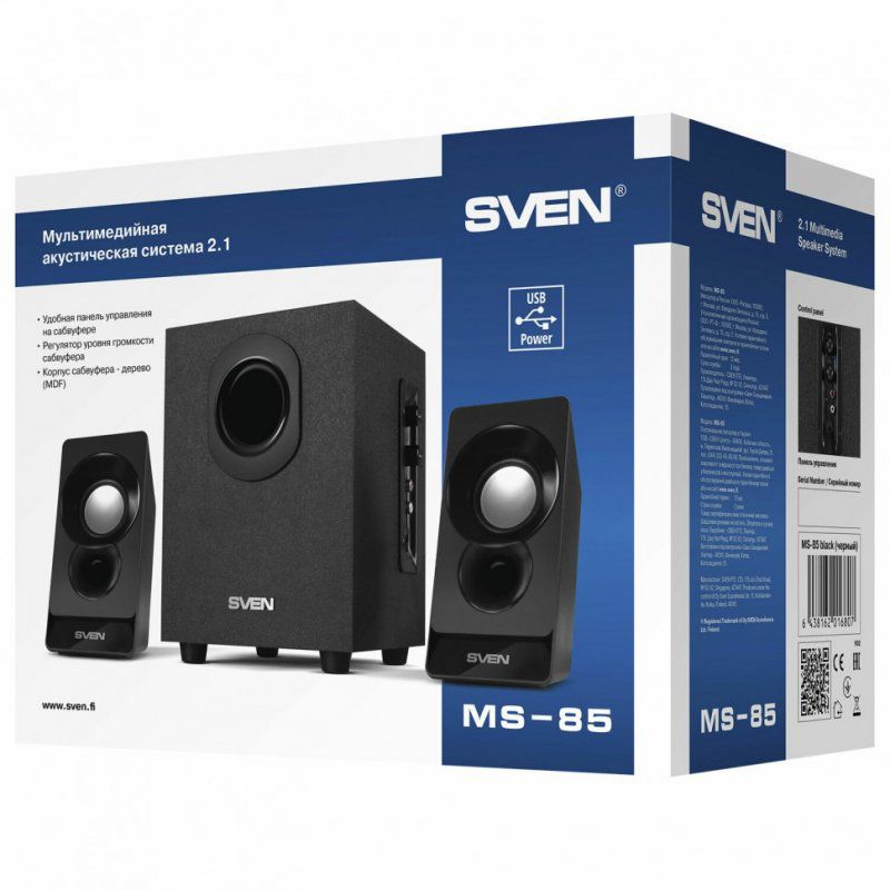 Колонки компьютерные SVEN MS - 85 21 10 Вт питание USB черный SV-016807 263173 (1)