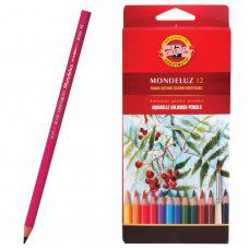 Карандаши цветные акварельные KOH-I-NOOR Mondeluz 3,8 мм 12 цветов 3716012001KSRU