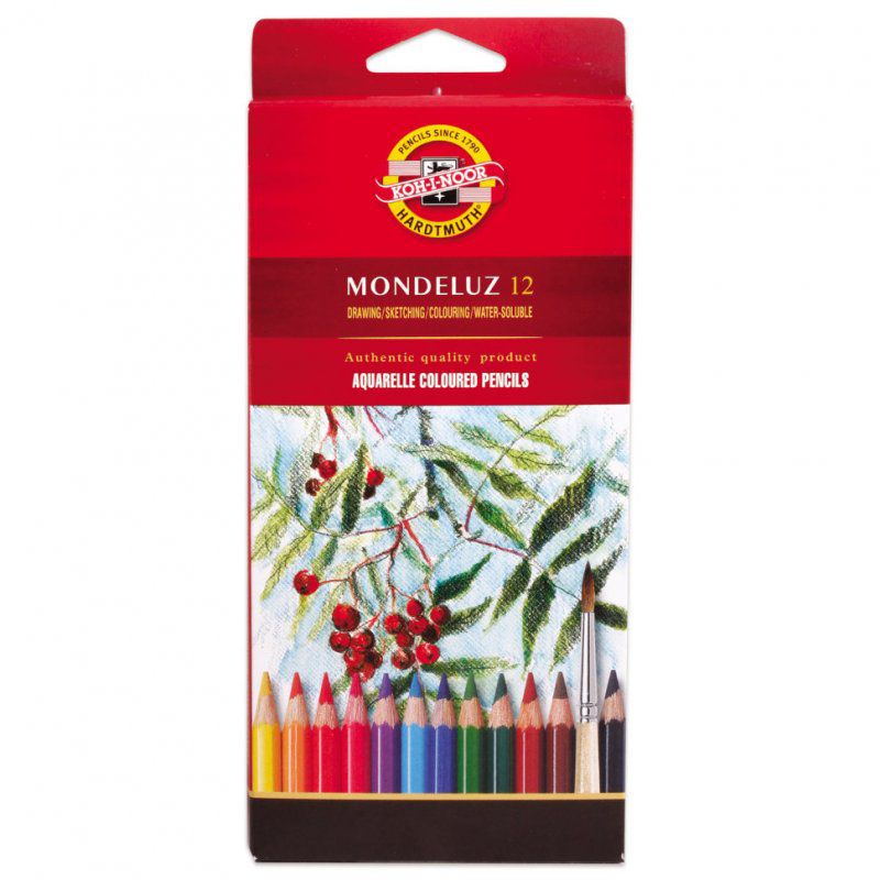 Карандаши цветные акварельные KOH-I-NOOR Mondeluz 3,8 мм 12 цветов