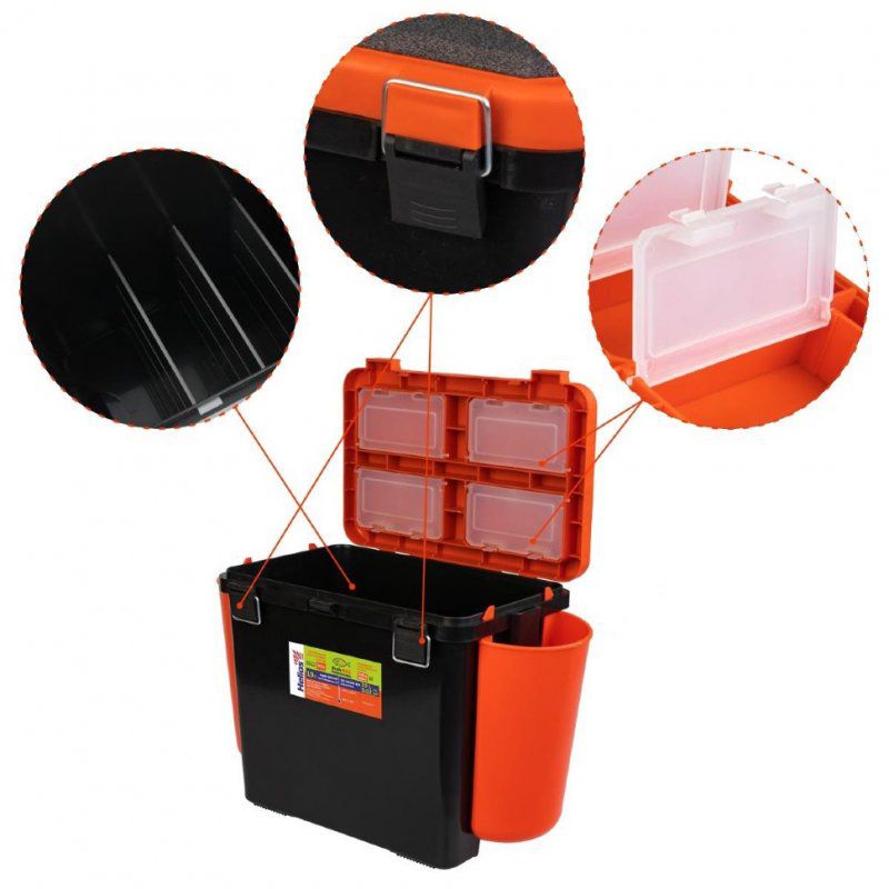 Ящик для зимней рыбалки Helios FishBox односекционный 19л оранжевый