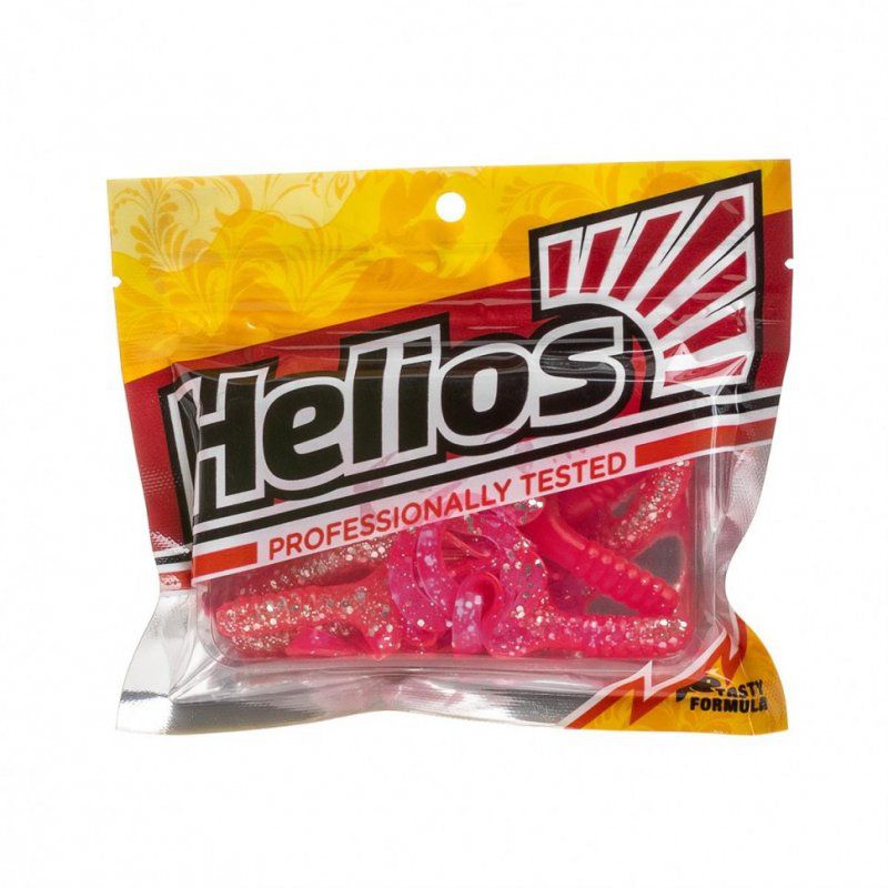 Твистер Helios Credo Four Tail 2,35"/6,0 см, цвет Silver Sparkles & Pink 10 шт HS-20-035