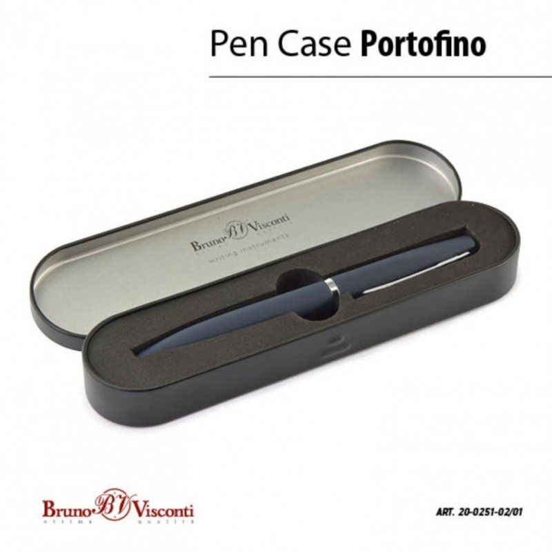 Ручка подарочная шариковая BRUNO VISCONTI Portofino 1 мм футляр синяя 20-0251-02/01 144188 (1)