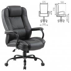 Кресло руководителя Brabix Premium Heavy Duty HD-002 до 200 кг, экокожа, черное 531829